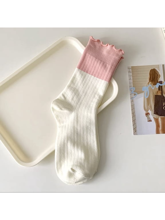 3 Pair Women's Thin Cotton Socks, Soft Cotton Bootie Socks Women Above Ankle Crew Socks (Light Pink)