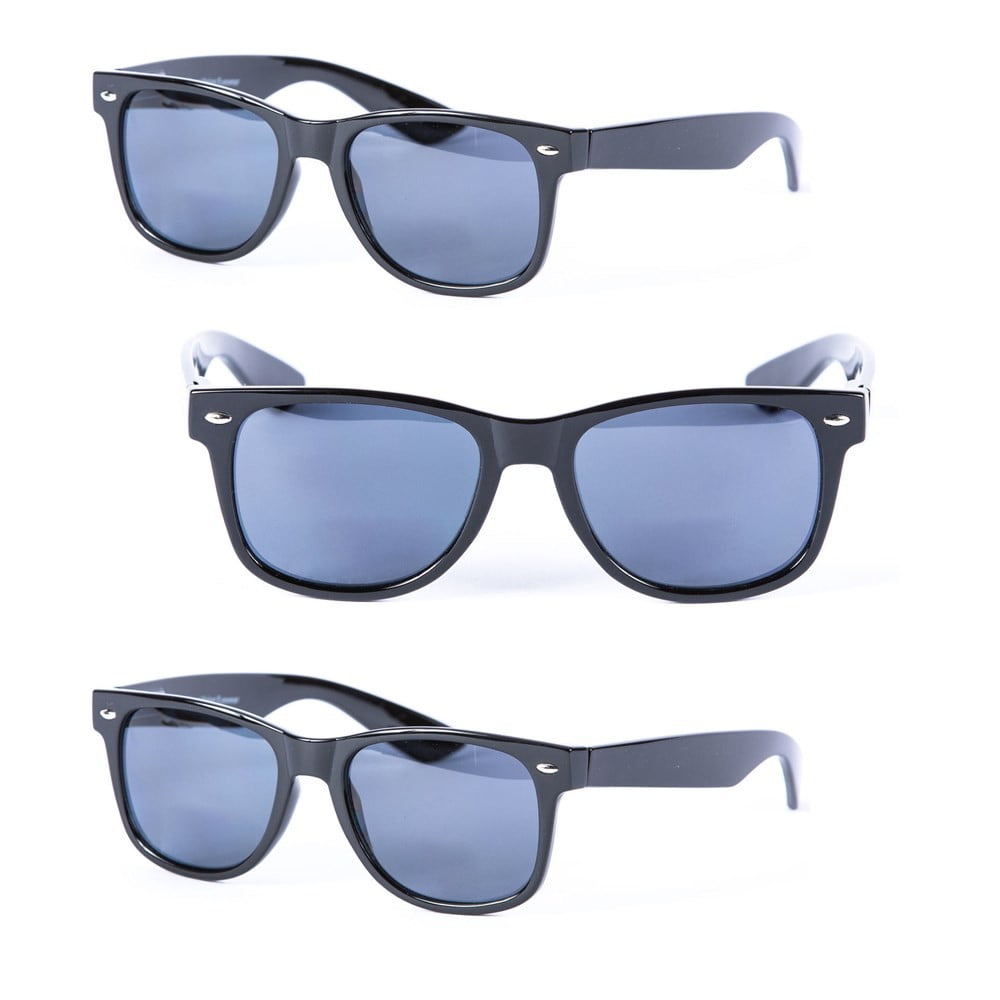 3 Pair of Unisex Reading Sunglasses - Full Frame Sun Readers (non bifocal) - Black/Black - 1.50