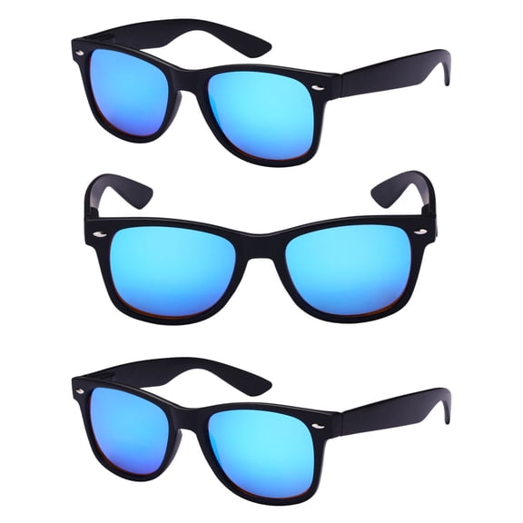 3 Pair of Unisex Reading Sunglasses - Full Frame Sun Readers (non bifocal) - Blue/Blue - 2.50