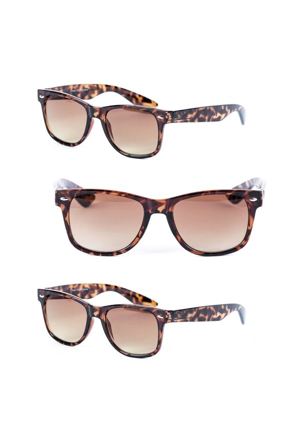 3 Pair of Unisex Reading Sunglasses - Full Frame Sun Readers (non bifocal) - Tortoise - 2.25