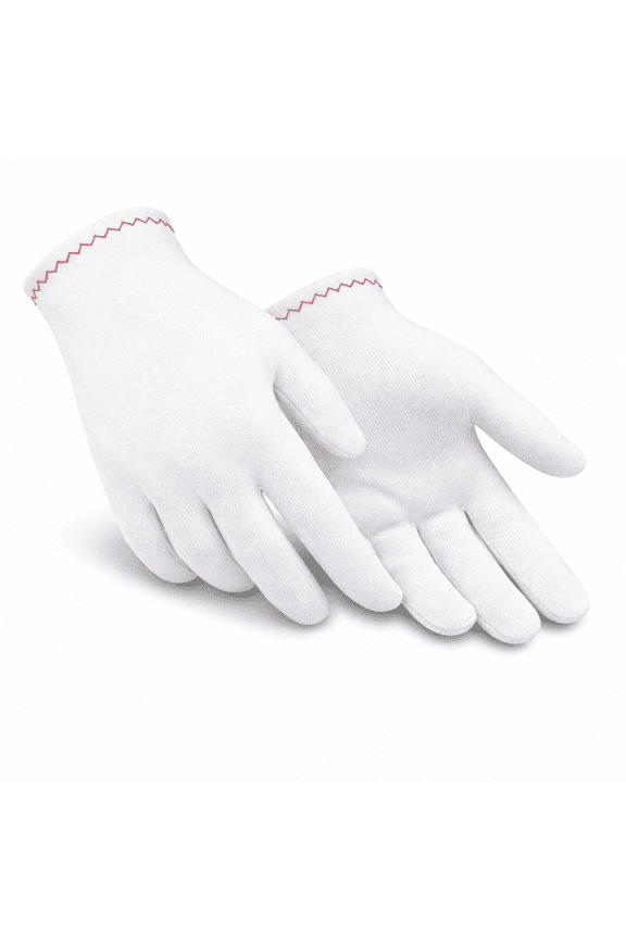 3 Pairs (12 Gloves) Gloves Legend White Inspection Gloves Nylon White Coin Jewelry Antiques Safety Working Gloves For Women - Size Small