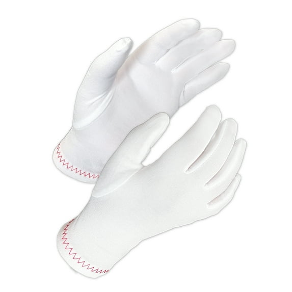 3 Pairs (12 Gloves) Gloves Legend White Inspection Gloves Nylon White Coin Jewelry Antiques Safety Working Gloves For Women - Size Small