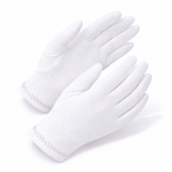 3 Pairs (12 Gloves) Gloves Legend White Inspection Gloves Nylon White Coin Jewelry Antiques Safety Working Gloves For Women - Size Small