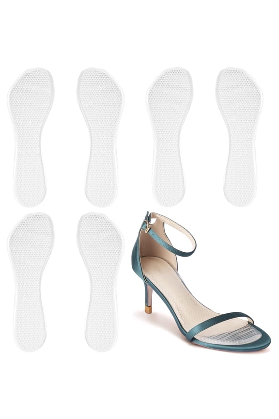 3 Pairs 3/4 Length Gel High Heel Inserts, Self-Adhesive Anti-Slip Sandal Insoles for Women, Foot Pain Relief Cushion Pads for Flats Sneakers