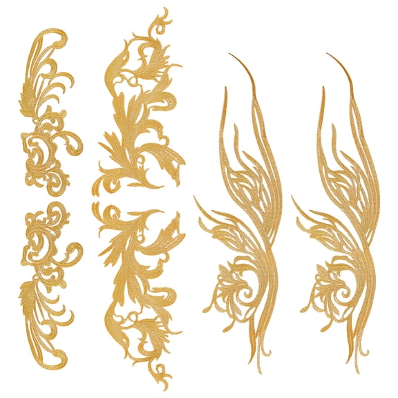 3 Pairs 3 Style Flower Polyester Computerized Embroidery Sew on Patches Ethnic Style Metallic Thread Embroidery Appliques with Adhesive Back