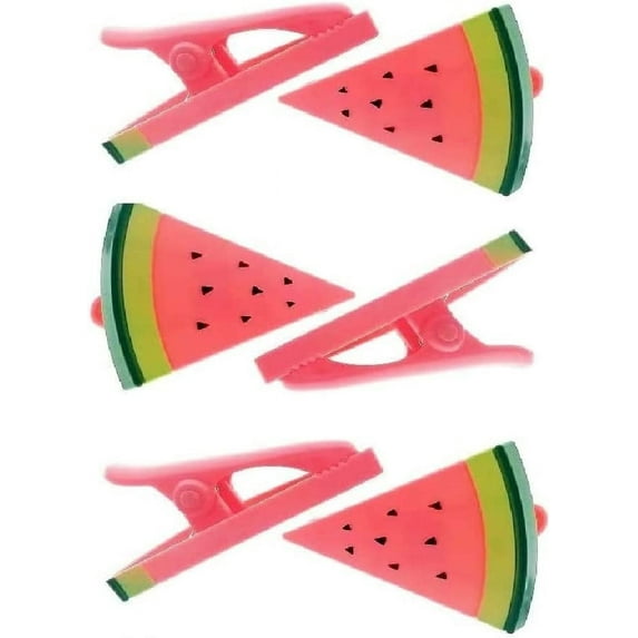 3 Pairs (6 Ct) Watermelon Style Beach Towel Clips Jumbo Size for Beach Chair, Cruise Beach Patio, Pool Accessories for Chairs, Household Clip, Baby Stroller by C&H Solutions