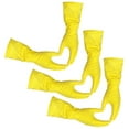 thumbnail image 1 of 3 Pairs (6 Gloves) - Gloves Legend Latex Yellow Household Kitchen Cleaning Dishwashing Reusable Gloves - Size Medium, 1 of 7