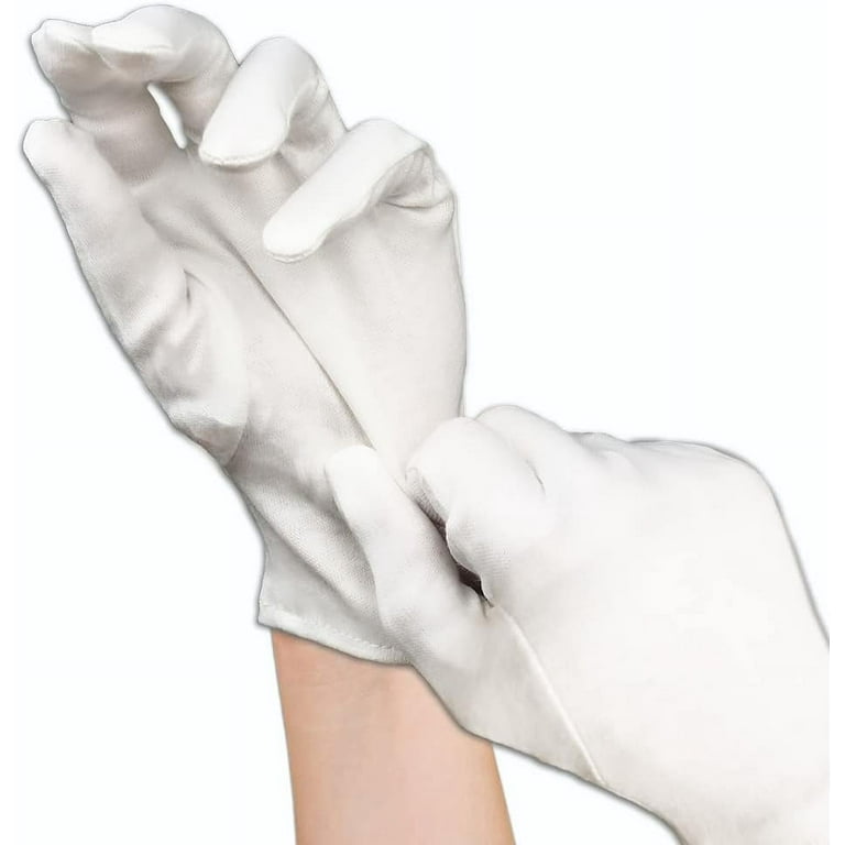 Pairs (6 Gloves) White 100% Cotton Moisturizing Gloves for Dry