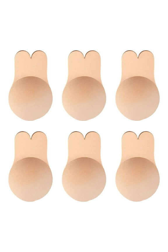 3 Pairs Adhesive Bra, Reusable Strapless Self Silicone Push Up Invisible Sticky Nipple Covers for Women