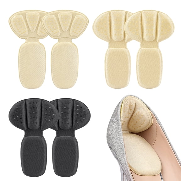 3 Pairs Adhesive Heel Grip Cushions for High Heel Nonslip Design Adjustable Size Gel Padding Prevents Foot Rubbing