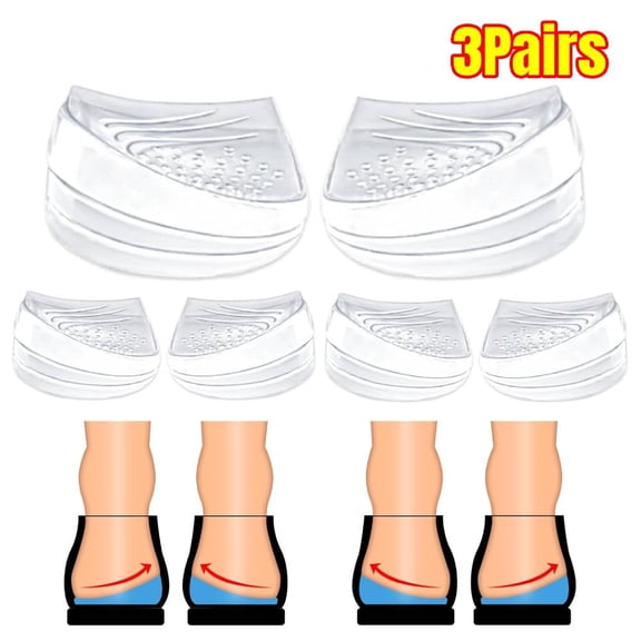 3 Pairs Adjustable Heel Correction Insoles for Supination & Pronation, Bow Legs, Foot Alignment - Orthopedic Shoe Inserts with Cupped Heel Support, 3 Layers for Customized Correction