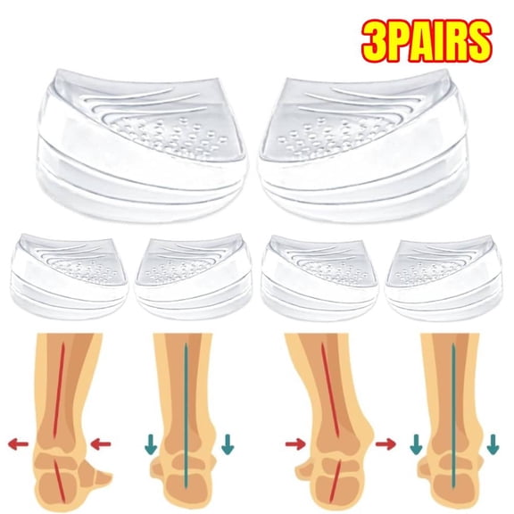 3 Pairs Adjustable Heel Wedge Inserts for Supination & Pronation Correction,Lateral Heel Insoles for Bow Legs
