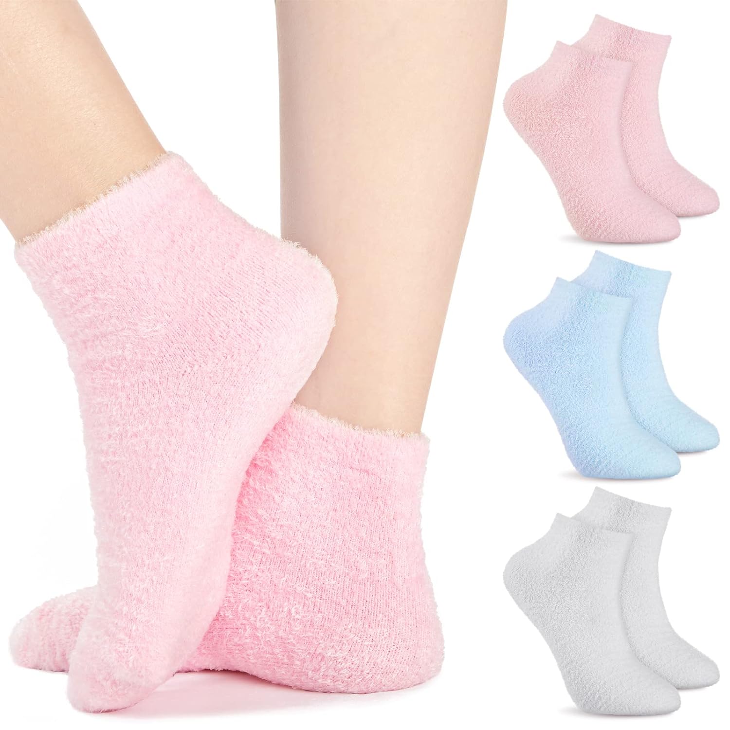 3 Pairs Aloe Socks Moisturizing Spa Socks Infused Socks Gel Sleeping