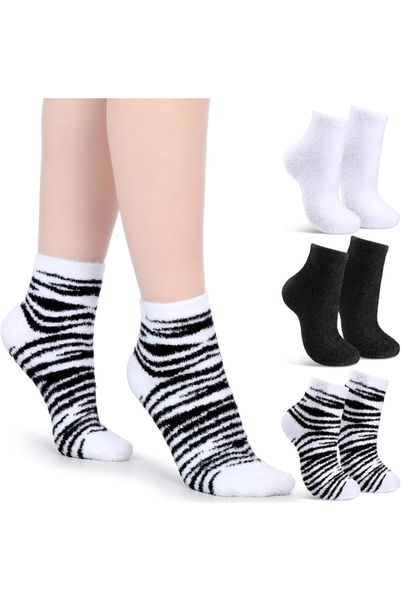 3 Pairs Aloe Socks Women Valentines Day Moisturizing Socks for Dry Cracked Heel Infused Gel Sleeping Fuzzy Lotion for Women Men Softening Dry (Mixed Colors)
