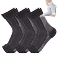 thumbnail image 1 of 3 Pairs Ankle Brace Compression Sleeves - 8-15 mmhg Open Toe Compression Socks with Arch Support for Women & Men , Relief for Swelling, Plantar Fasciitis, and Sprains – Step into Comfort and Stability, 1 of 7