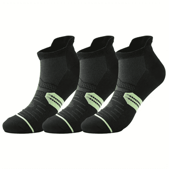 3 Pairs Ankle Running Socks Low Cut Breathable Sports Tab Cushioned Casual Cotton Socks for Men and Women , Athletic Cushioned Low Cut Running Socks for a Secure Fit