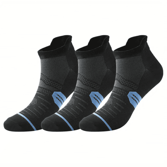 3 Pairs Ankle Running Socks Low Cut Breathable Sports Tab Cushioned Casual Cotton Socks for Men and Women , Athletic Cushioned Low Cut Running Socks for a Secure Fit