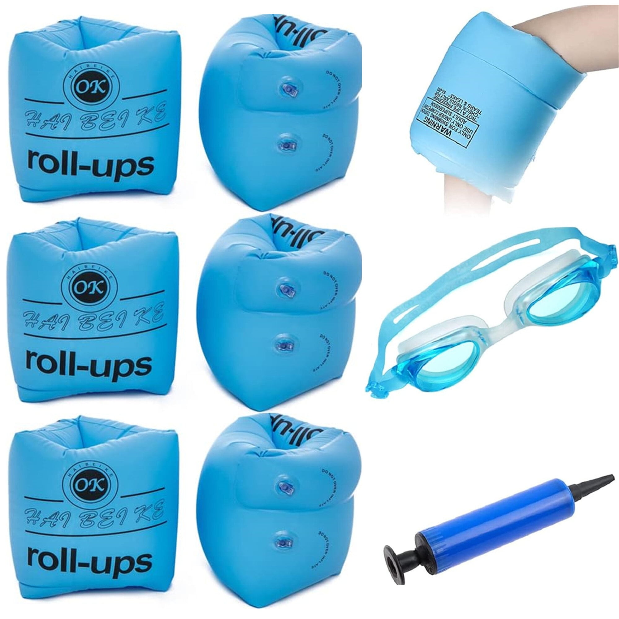 3 Pairs Arm Floaties for Kids Inflatable Swim Arm Bands Pool Floaties