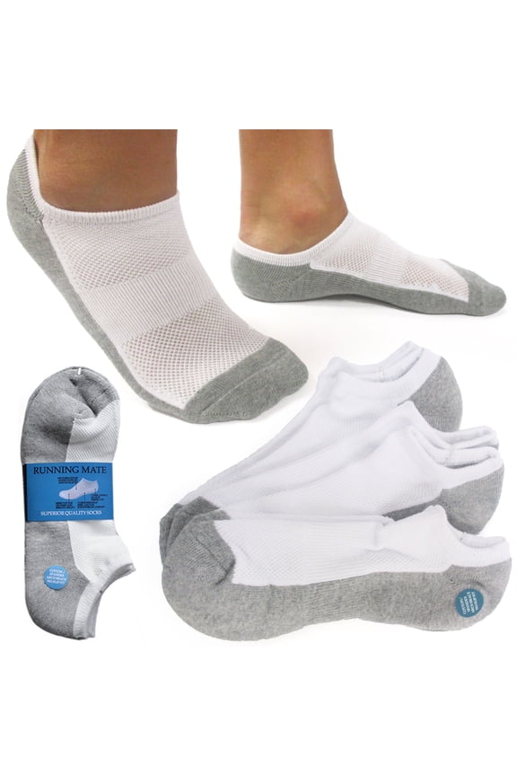 3 Pairs Athletic Low Cut Socks Ankle Sports Cotton Men Women White 9-11