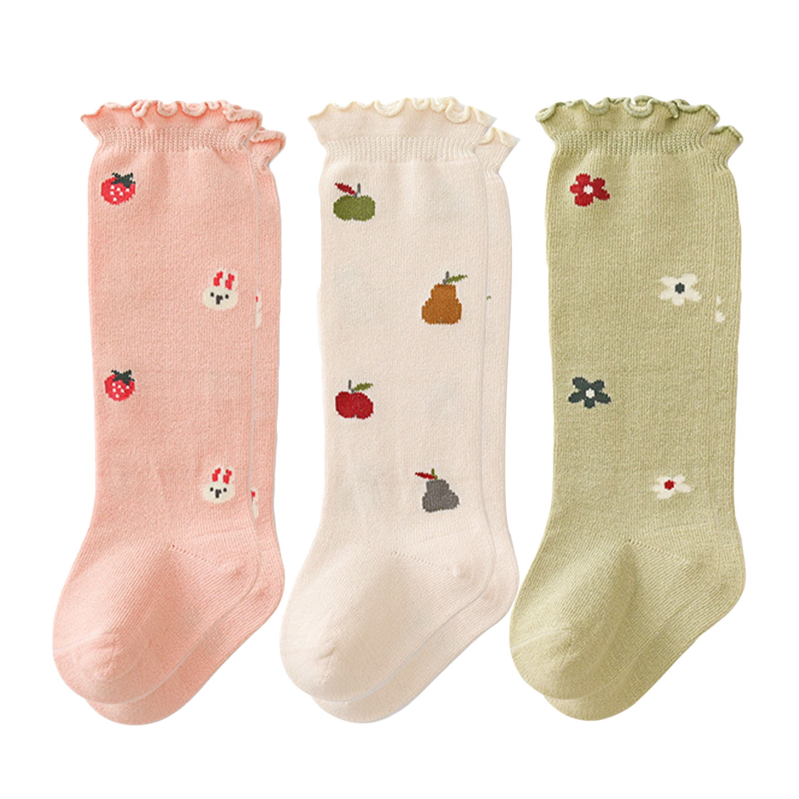 3 Pairs Baby High Stockings Combed Cotton Super Warm Comfortable