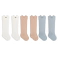 thumbnail image 1 of 3 Pairs Baby Knee High Socks Cotton Uniform Stockings for Newborn Infants and Toddler Boy Girl, 1 of 8