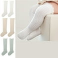thumbnail image 1 of 3 Pairs Baby Knee High Socks Newborn Infants Toddlers Cotton Uniform Stockings Warm Cotton Boys Girls Stockings, 1 of 11