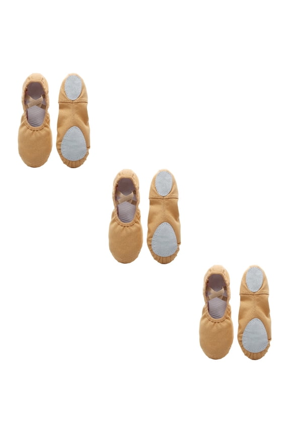 3 Pairs Ballet Dance Shoes Slippers for Women Man Child