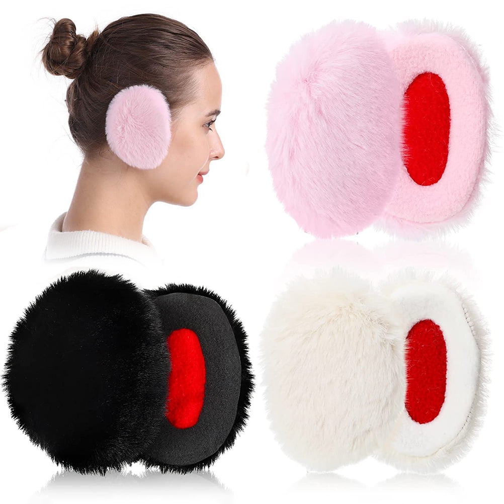 3 Pairs Bandless Ear Muffs Fleece Windproof Earmuffs Winter Ear Warmer