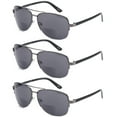 thumbnail image 1 of 3 Pairs Bifocal Reading Glasses Pilot Sunglasses Metal Tinted Readers, 1 of 3
