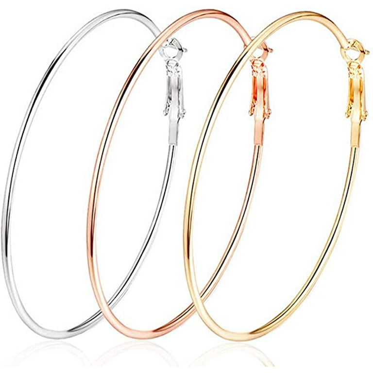 Oversized rose gold hoop cheap earrings