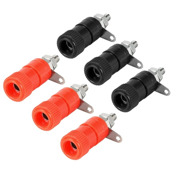 3 Pairs Binding Post Terminal, M4 Thread Power Amplifier Speaker Connector Banana Plug Jack Socket 1.26-inch Length