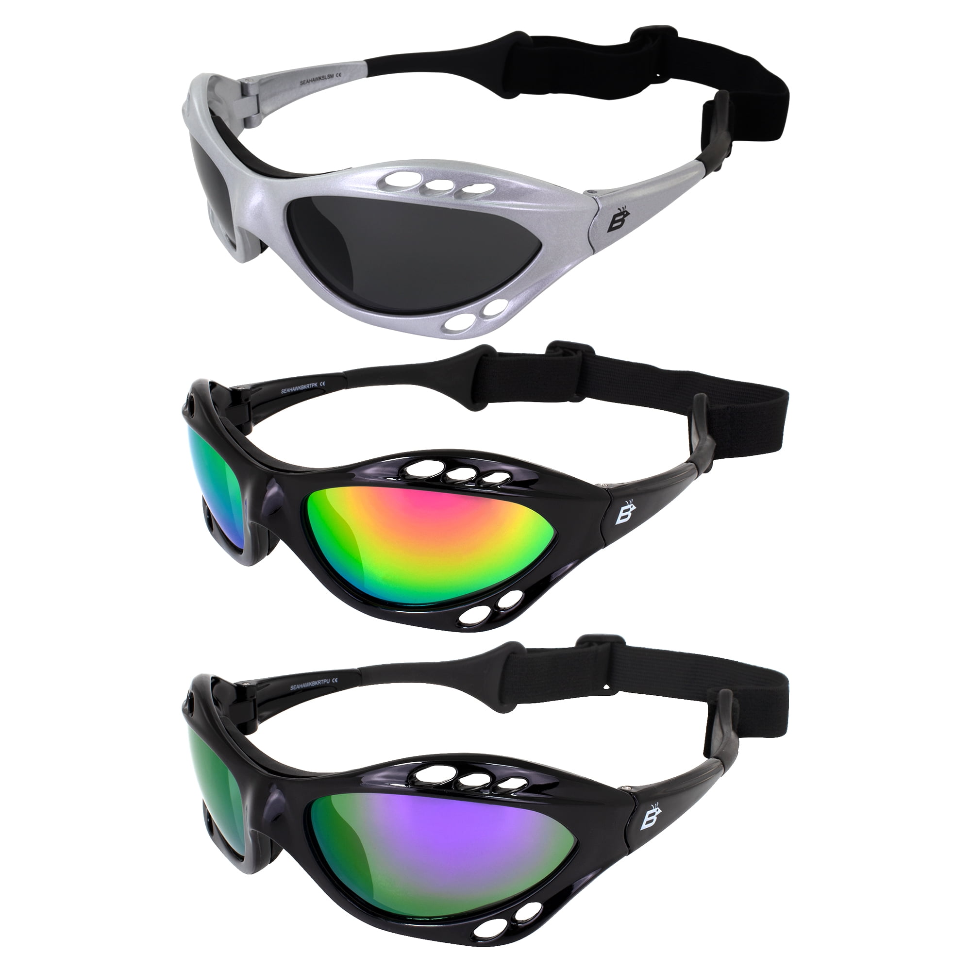 Yeetz Birdz Eyewear Seahawk Padded Polarized Sunglasses 3 Pairs w/Strap Water ...