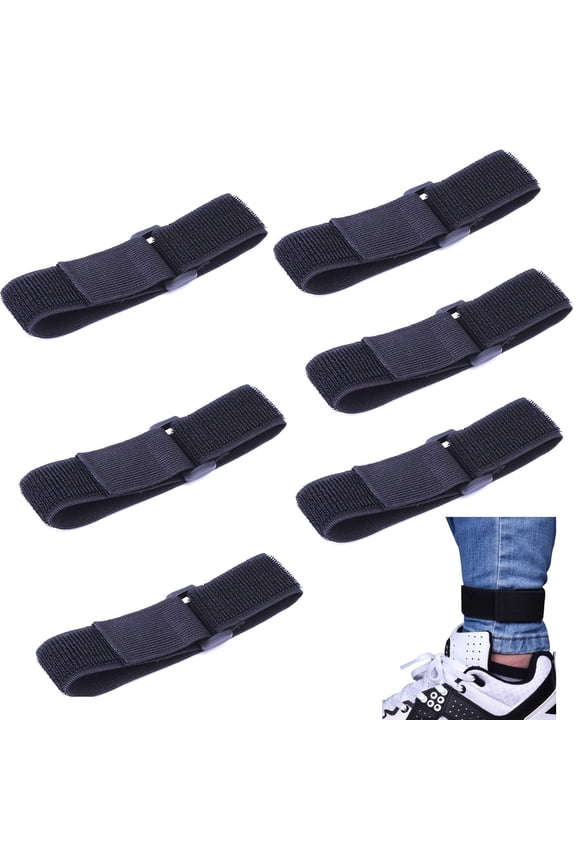 3 Pairs Black Boot Blousers Adjustable Tactical Elastic Boot Bands Military Ankle Strap for Men Women Hunting Gardening Hiking Cycling