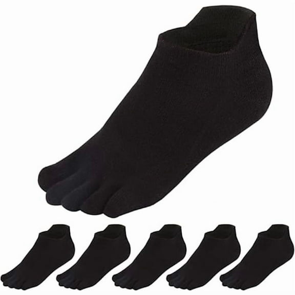 3 Pairs Black Toe Socks No Show Five Finger Socks Running Socks for Men Women