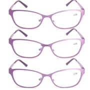 3 Pairs Blue Light Blocking Cat Spring Hinge Clip-on Reading Glasses