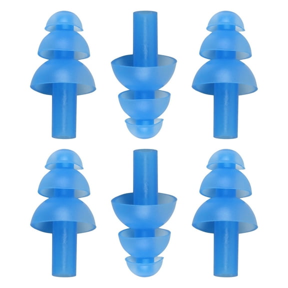 3 Pairs Blue Soft Silicone Swimming Mushroom Waterproof Earplug Protector