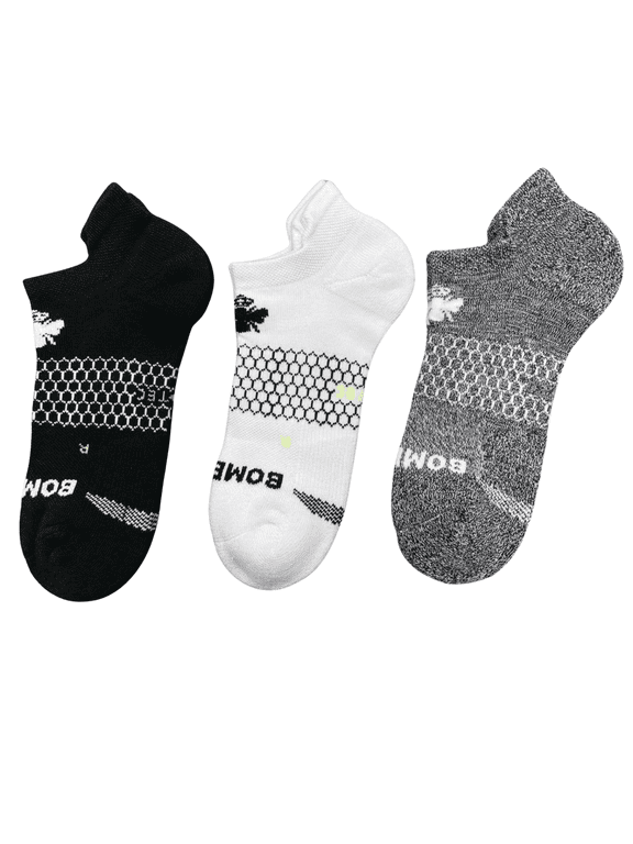 3 Pairs Bombas Men's All-Purpose Performance 3 Colors Ankle socks - Size Large 9-13
