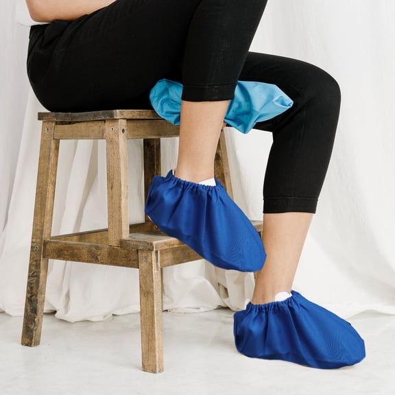 3 Pairs Boot Covers Washable Blue Cloth for General Users