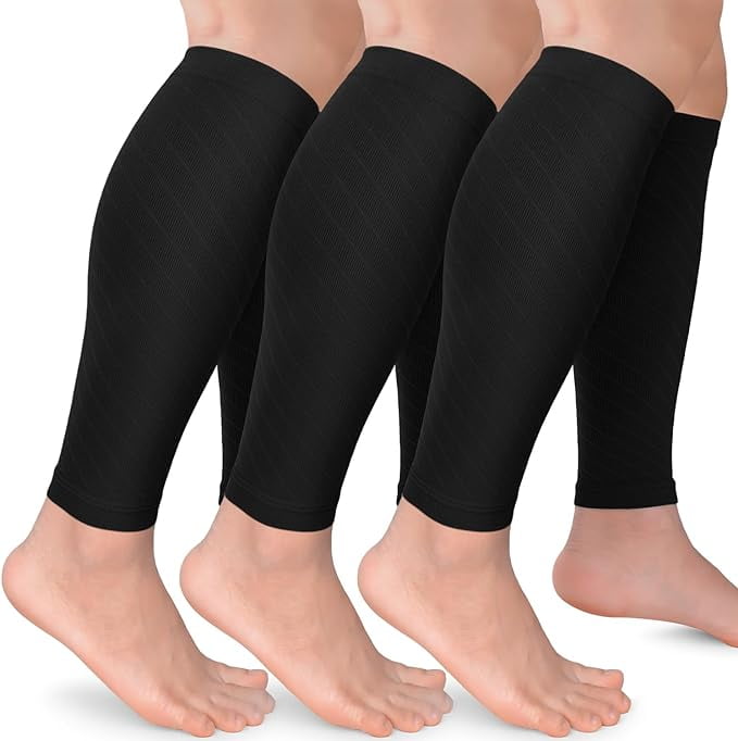 MOOPOM 3 Pairs Calf Compression Sleeves for Women Men, Leg Compression Sleeve Calf Brace for Support Running Shin Splints