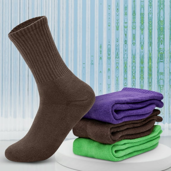 3 Pairs Casual Socks Unisex Athletic Cotton Socks, Sports Socks for Men Women, Green