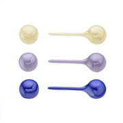 JUSTJANDM 3 Pairs Ceramic Ball Stud Earrings for Sensitive Ears, Colored Porcelain Earrings Set for Newly Pierced Ears Women and Girls 4mm