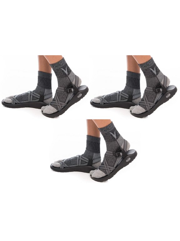 3 Pairs Charcoal Grey Wool Split Toe Tabi Socks For Hiking Or Casual by V-Toe Socks, Inc
