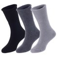 thumbnail image 1 of 3 Pairs Children's Wool Socks for Boys & Girls. Comfy, Durable, Stretchable, Sweat Resistant Colored Crew Socks LK0601 Size 6M-12M (Black,Dark Grey,Grey), 1 of 4