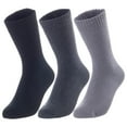 thumbnail image 1 of 3 Pairs Children's Wool Socks for Boys & Girls. Comfy, Durable, Stretchable, Sweat Resistant Colored Crew Socks LK0601 Size 9Y-11Y (Black,Dark Grey,Grey), 1 of 4