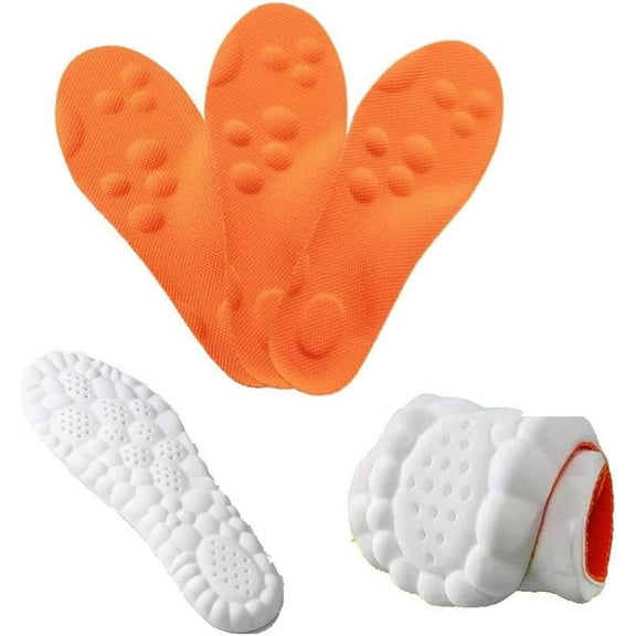 3 Pairs Cloudstride 4D Insoles for Men,Super Soft 4d Cloud Technology Insole,Women's U-Shape Memory Foam Breathable Shock Absorption Insole for Ankle Protection