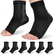 3 Pairs Compression Sock for Women and Men, I·CODE Plantar Fasciitis Sock for Relief Achilles Tendonitis and Joint Pain(S/M)