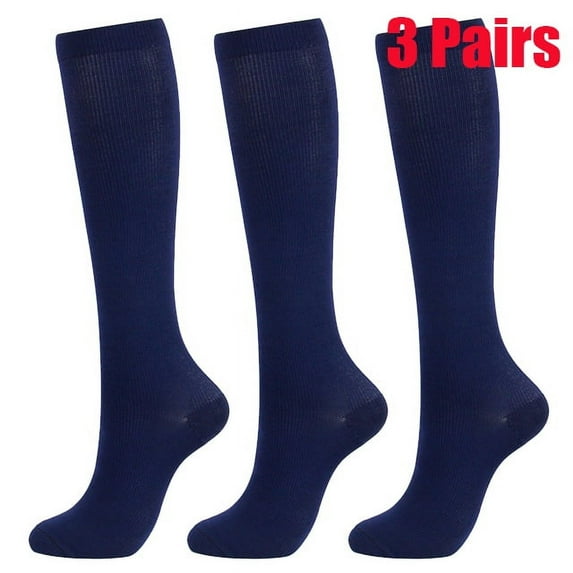 (3 Pairs) Compression Socks 20-30mmHg Graduated Support Mens Womens S-XXL