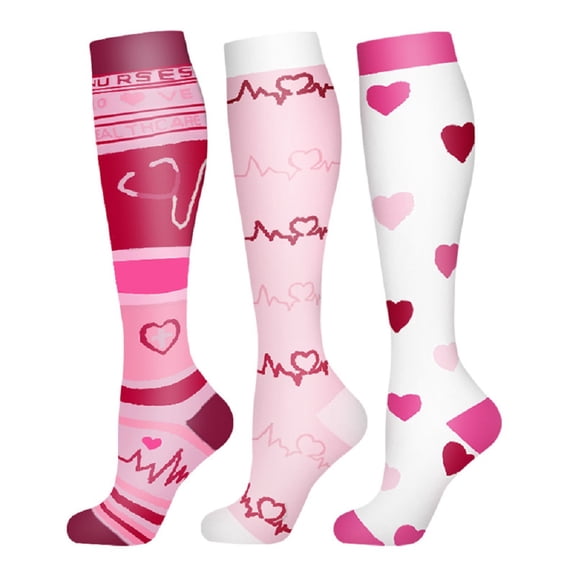 3 Pairs Compression Socks For Women & Men 15-20 MmHg,Best Support For Cycling Athletic Hiking Running