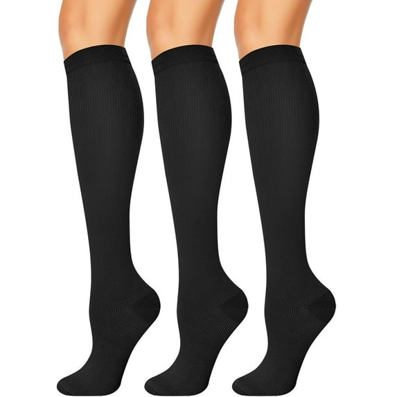 3 Pairs Compression Socks For Women & Men 15-20 MmHg,Best Support For Cycling Athletic Hiking Running