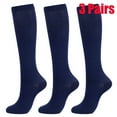 thumbnail image 1 of 3 Pairs Compression Socks for Men Women Wide Calf Circulation Knee Socks 20-30 mmhg For Running Athletic Nursing Travel, 1 of 10